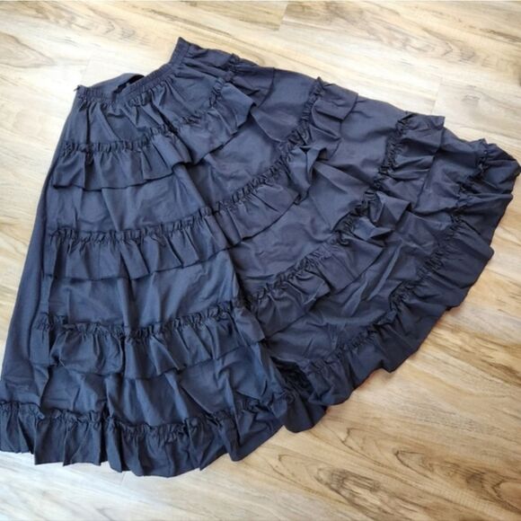 🩵NWT Black Adjustable Hi-Low Ruffled Steampunk Skirt Small - Picture 5 of 11